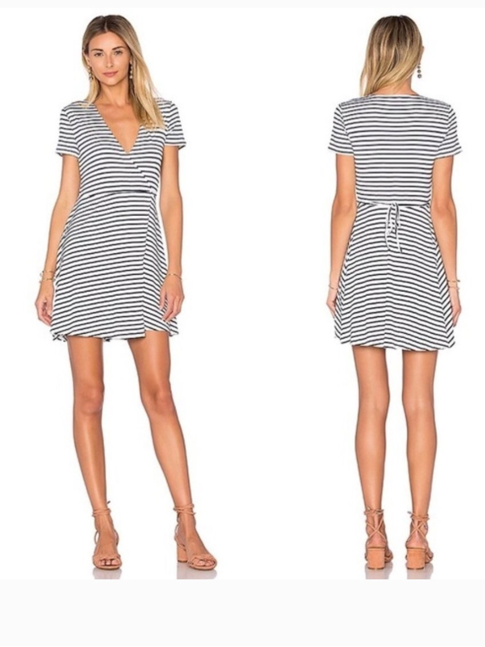 Lovers + Friends Garden Striped Wrap Dress